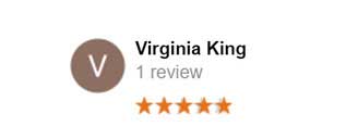 5 star review from Virginia King