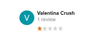 1 star review from Valentina Crush