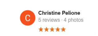 5 star review from Christine Pelione