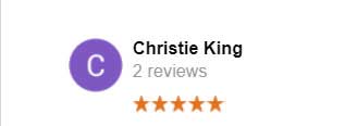 5 star review from Christie King