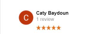 5 star review from Caty Baydoun