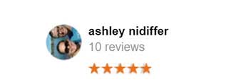 5 star review from Ashley Nidiffer