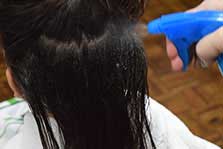 Girl Getting Treated for Head Lice